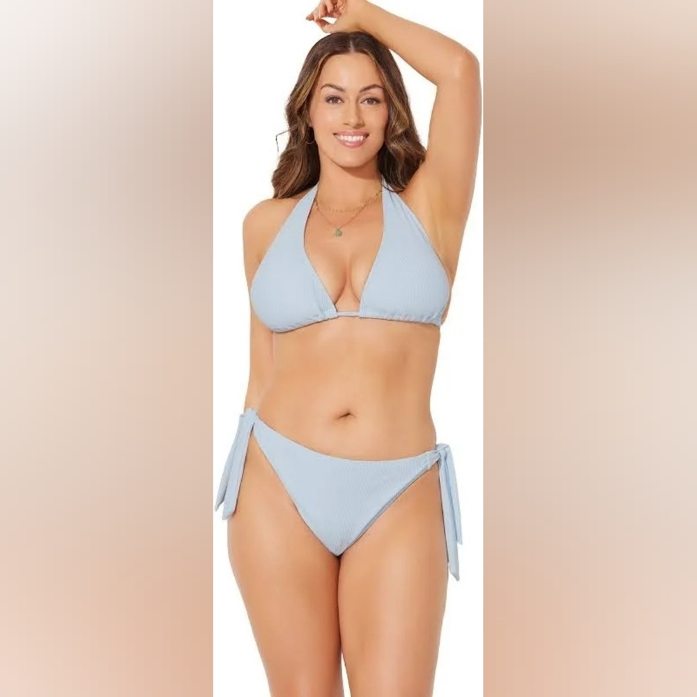 NEW Elite Triangle Light Blue Bikini Set Sz 14